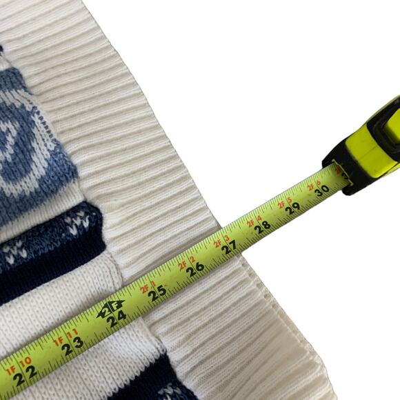 Vintage Heart Knit Striped Mock Neck Sweater Large - Picture 9 of 9